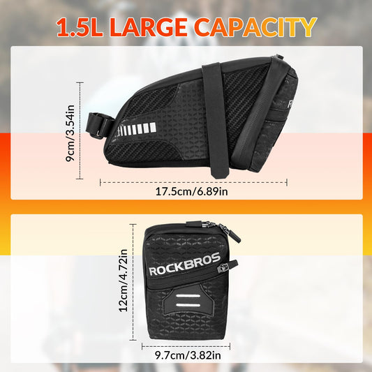 ROCKBROS bike seat bag for MTB road bike folding bike approx. 1.5L