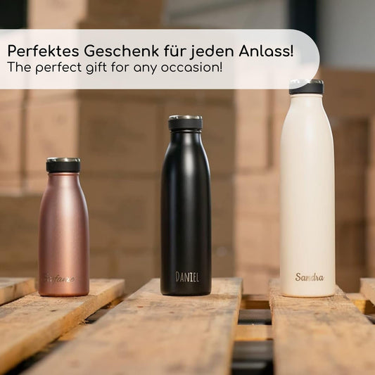 Milu® Engraved Water Bottle - Personalized Gift Idea for Easter, Father's Day, Mother's Day, Christmas, Back to School, Anniversary, Birthday for Women and Men, Mom, Dad, Kids (1500ml + Engraving)