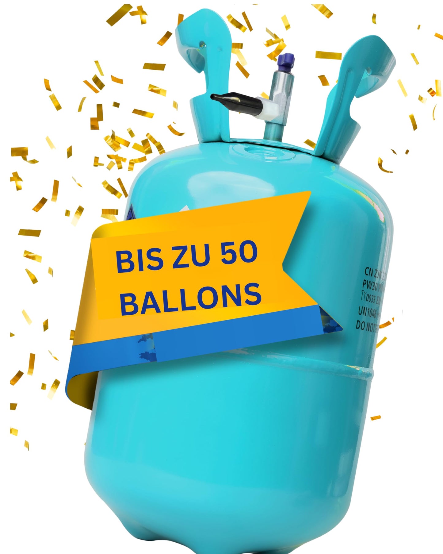 Balloon gas [for 50 balloons] - Helium Balloon Gas for up to [50 balloons] - Balloon gas - Helium gas cylinder XXL including STAHLMANN ® information sheet
