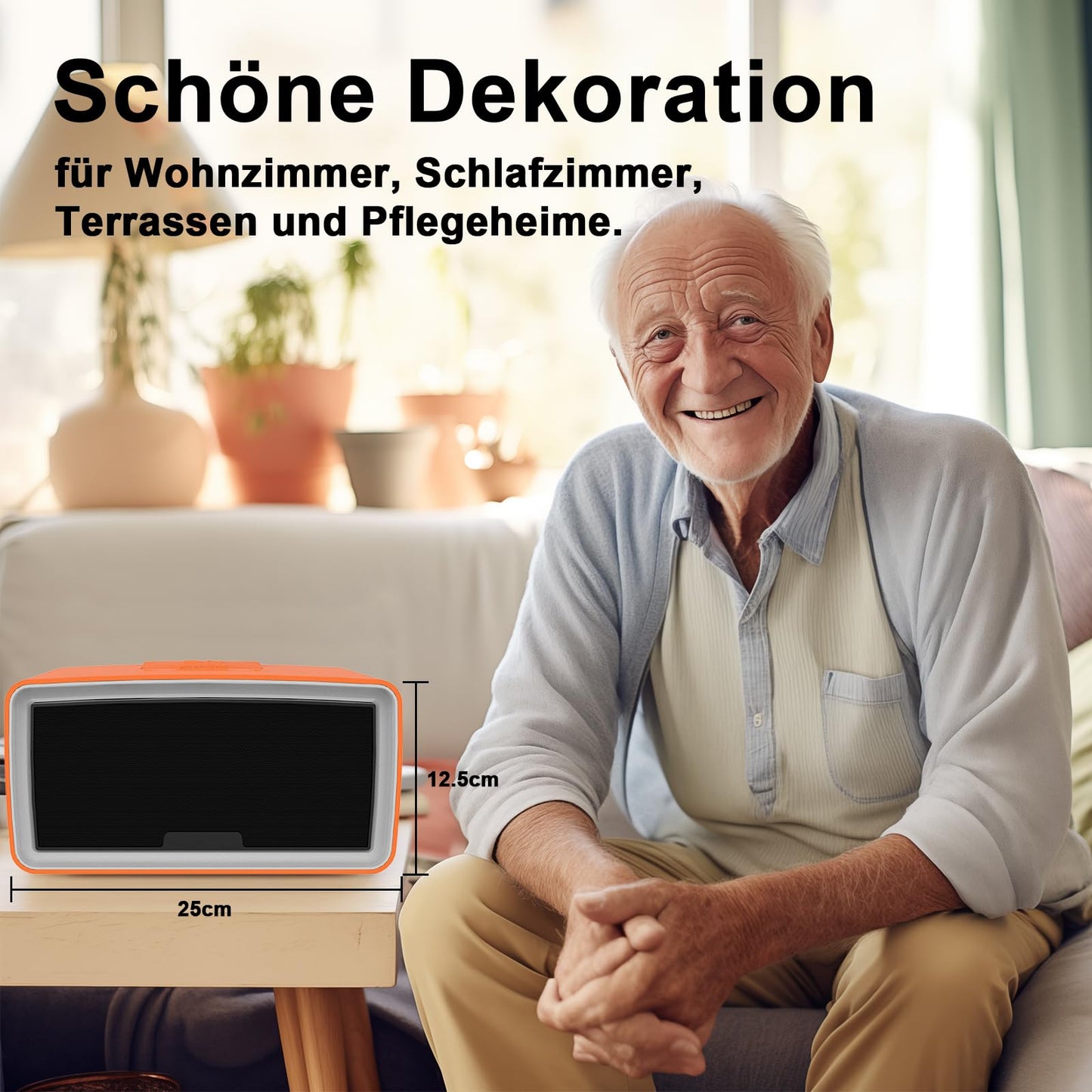 (New) iGuerburn 32GB Mp3 Player for Seniors, Easy Music Player for Elderly with Dementia, Easy-to-Use Music Box Dementia Alzheimer Products Gifts - Orange
