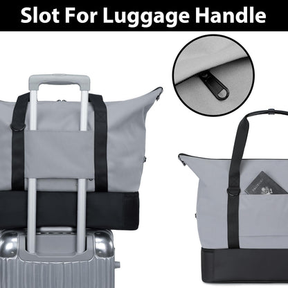 Dizdvizd travel bag for men and women, sports bags with shoe compartment and wet compartment, waterproof weekender training bag swim bag gym bag, portable carry-on duffel bag.