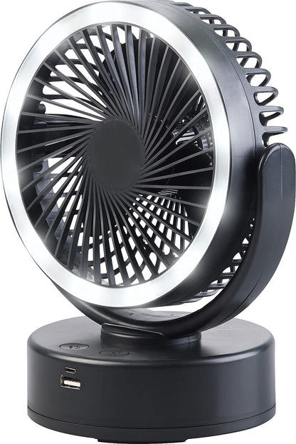 Sichler Household Appliances 3in1 Battery Camping Fan; LED light; USB power bank; Ø 16cm; 130 lm