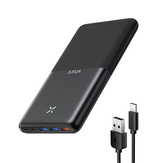 VRURC Power Bank 30000mAh 22.5W Portable Charger USB C Fast Charging External Battery Packs with 4 Outputs and 3 Inputs Compatible with iPhone, Huawei, Tablets, etc. (Black)