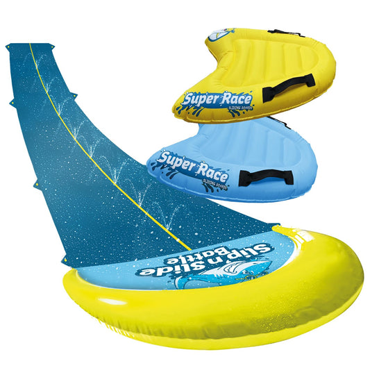 Original Cup® | Water Slide Mat Giant Pack XXL | 1 Double Lane Slide Mat 10 Meters + 2 Bodyboards for better sliding | Premium Quality | Slip'n Slide Water Games 100% Fun