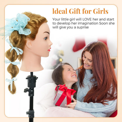 Neverland 24" Mannequin Head Hairdresser with Stand 60% Real Hair Hair Practice Head Doll Head Hairdresser Head Training Head With Holder + Hair Styling Braid Set #27