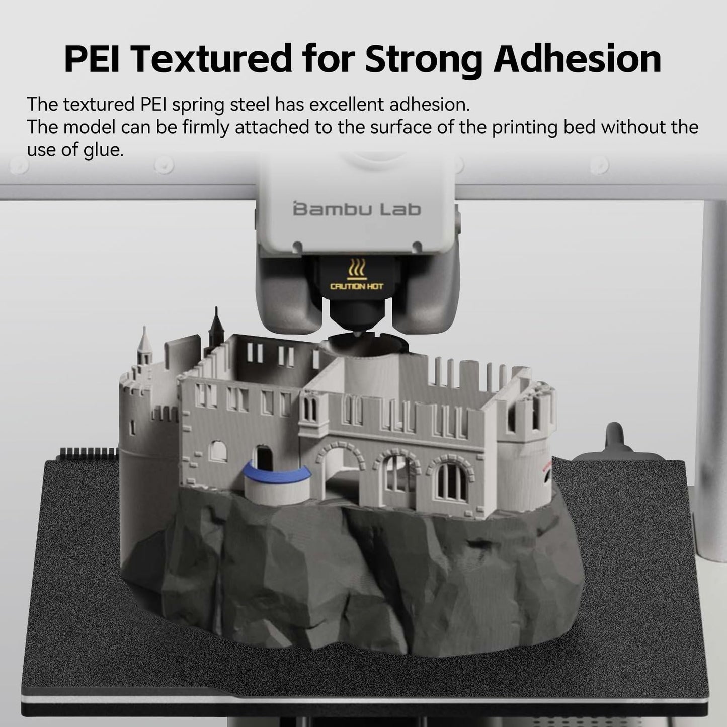 UniTake3D A1 Mini PEI Build Plate 184x184mm print bed Flexible Spring Steel Sheet Double Sided Smooth/Textured PEI compatible only with Bambu Lab A1 Mini 3D Printer