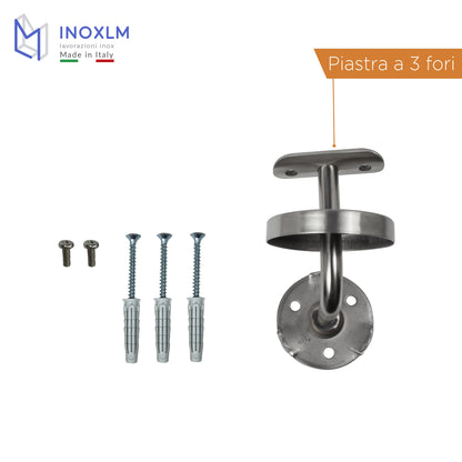 INOXLM Stainless Steel Handrail ⌀ 33.7mm Staircase railing Stainless Steel AISI 304 with Satin Finish, Staircase railing Made in Italy, Stainless Steel Handrail DIY, Ideal staircase railing for interior and exterior (160 cm)