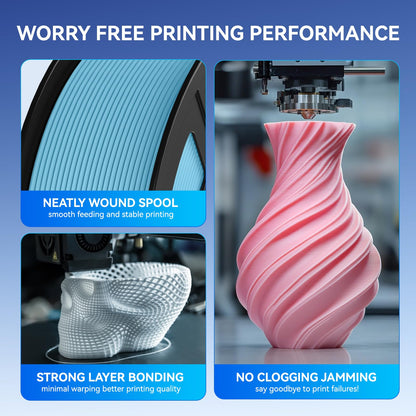 JAYO Matte PLA Filament 1.75mm, 3D printer Filament, neatly wound, +/- 0.03mm accuracy, 1.1KG spool (2.42 LBS), 2 pack, totaling 2.2KG, Black+ Black.