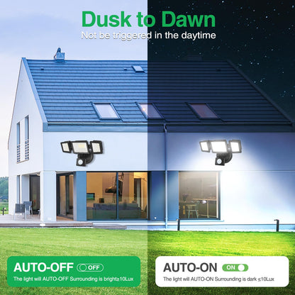 30W LED floodlight with motion sensor 2400LM, dimmable IP65 waterproof outdoor spotlight, 3000K warm white-6500K cool white selectable floodlight, security light outdoor lamp for garage garden yard