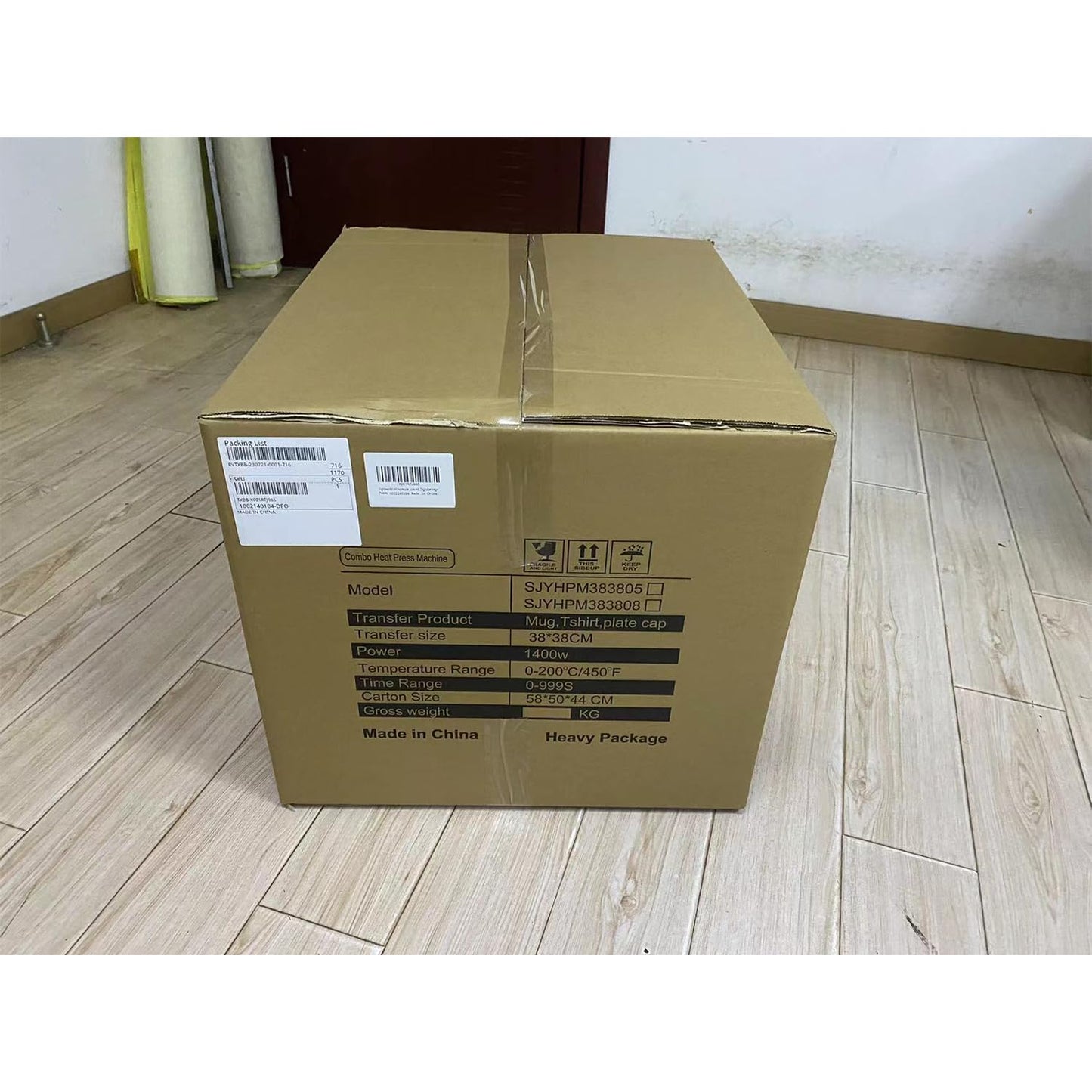 5 in 1 Heat Press Machine 38x38cm T-shirt Press Machine Heat Transfer Machine 360 Degree Rotatable DIY Heat Press with Digital LED Temperature and Time Controller.