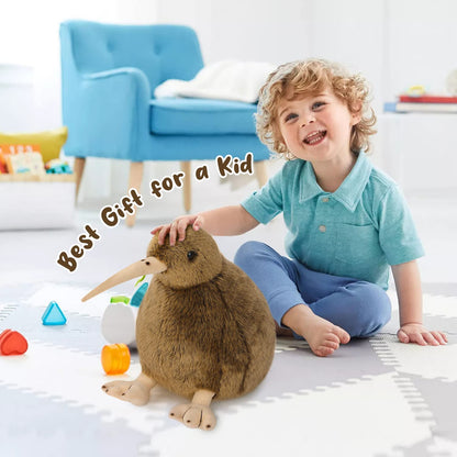 Kiwi bird plush toy, cuddly toy, furry kiwi plush doll, soft, fluffy like a real bird, huggable toy - gift for any age and occasion, one size fits all, al-01-1