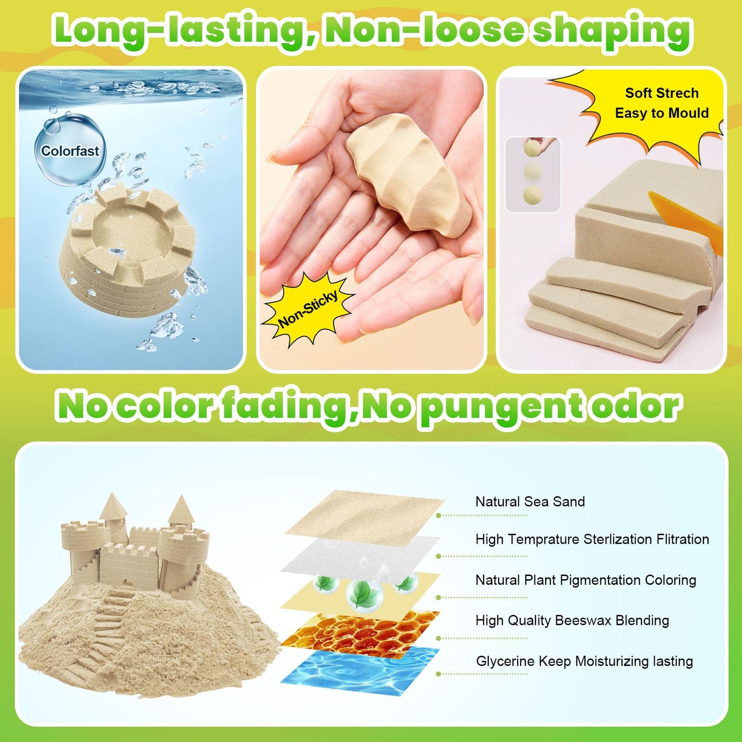 CROSOFMI Magic Sand For Kids Set Play Sand Foldable Sandbox for Boys Girls 3 4 5 6 7+ Years Old