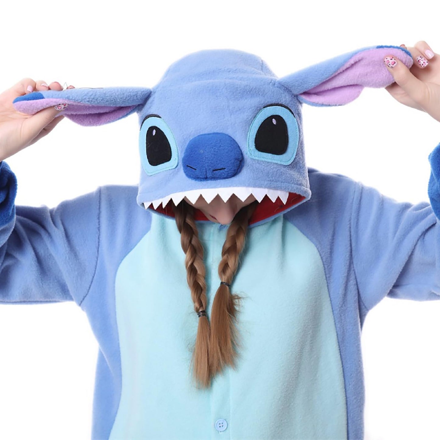 RANSUU Stitch Onesie Costume Relaxo Jumpsuit Adult Pajamas Women Men Animal Onesie Christmas Carnival Halloween Blue S