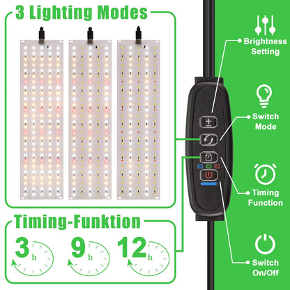 LED Plant Lamp 4PC, 540 LEDs Plant Light, 10 Brightness Levels Full Spectrum, 3 Light Modes Grow Light, Grow light with 3/9/12H Timer, for Indoor Plants, Succulents.