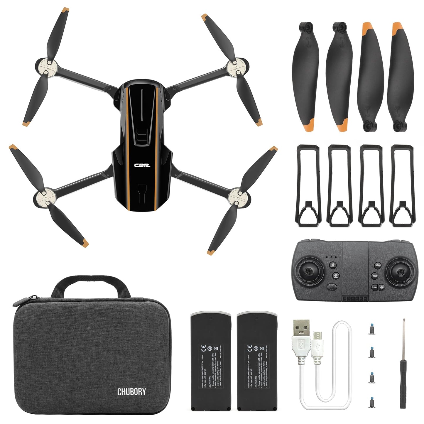 Rugged brushless motor drone with camera for beginners, CHUBORY A68 WiFi FPV Quadcopter with 2K HD camera, automatic hover, 3D flips, headless mode, trajectory flight, 2 batteries.