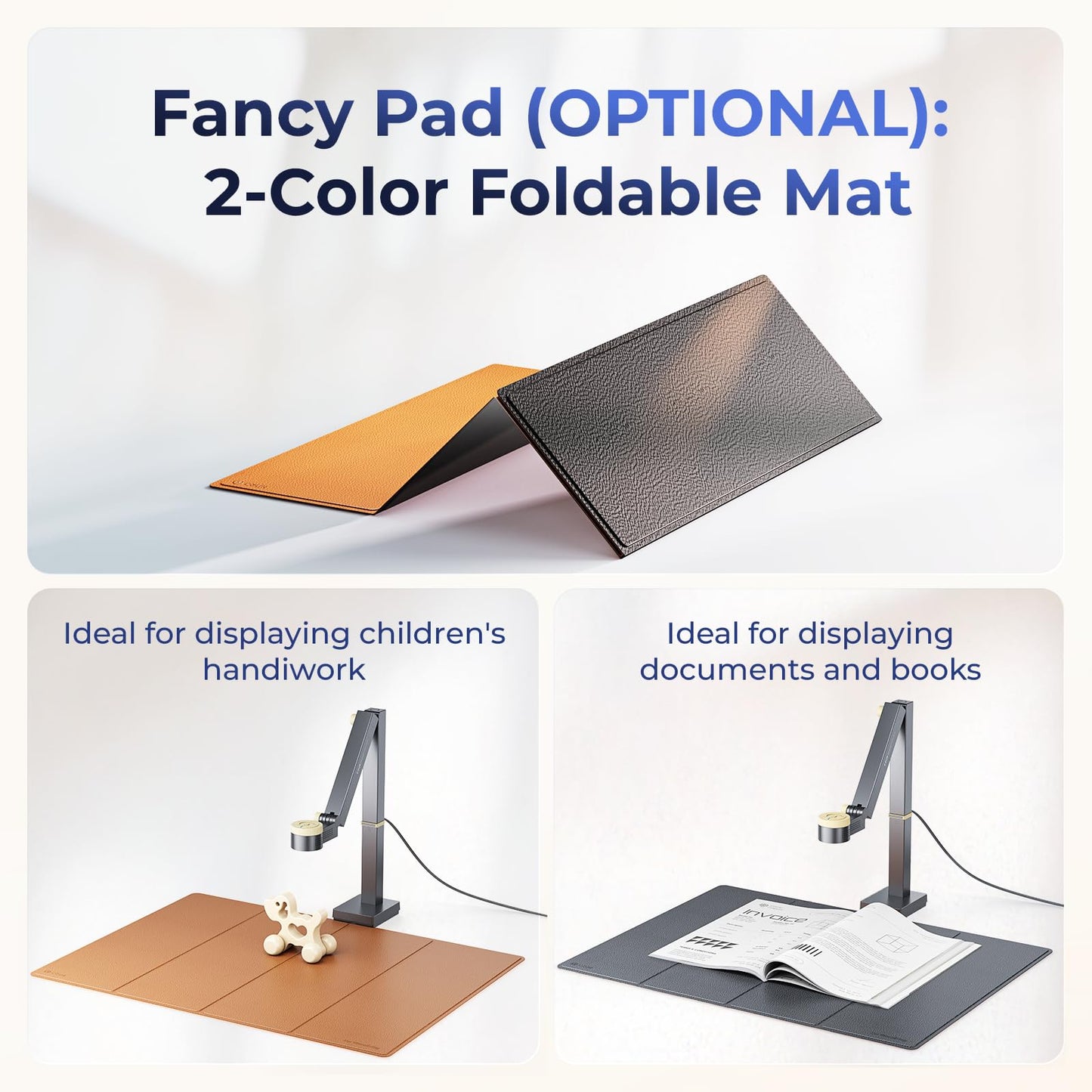 CZUR 12MP USB document camera with 4K resolution, Dual-Auto-Focus, 60FPS, A3 size, LED light, MIC, Rotate, Mirror functions. Foldable visualizer for macOS and Windows. Fancy S Pro.