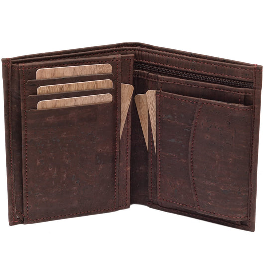 Simaru cork wallet with RFID protection, vegan purse for women & men, holds 10+ cards, bills & coins.
