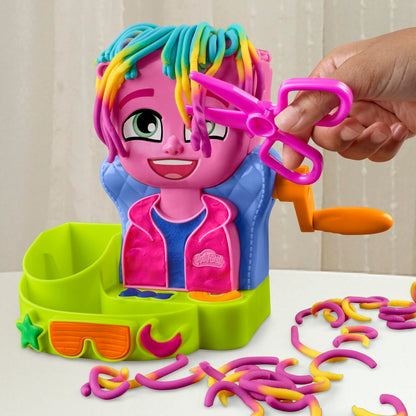 Play-Doh Crazy Cuts Hair Salon Playset with 6 Cans, pretend play toy, creative toy for girls and boys ages 3 and up.