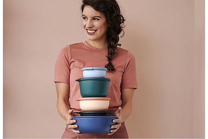 Mepal - Multi Bowl Cirqula Round - Storage container with lid - Suitable for airtight storage in the fridge, microwave-safe & as food storage containers - 3000 ml - Nordic Green