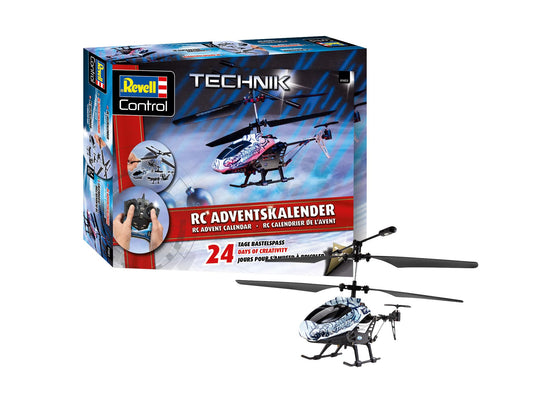 Revell Advent Calendar I RC Helicopter I 24 days of building and flying fun I Highly detailed RC helicopter with 3CH GHz remote control I Realistic flight characteristics I Ideal for beginners and professionals