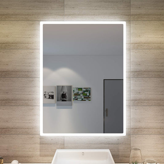 SONNI LED Bathroom Mirror 80x60 cm Wall Mirror with Lighting Cold White IP44 Bathroom Vanity Mirror