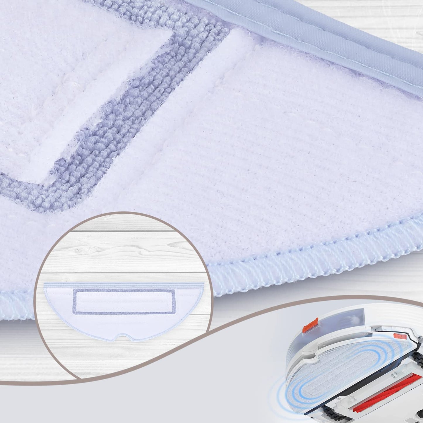 12 Piece Cleaning Cloth Accessory Kit for Roborock S8 / S8+ / S7 MaxV / S7 MaxV Plus / S7 MaxV Ultra / S7 Pro Ultra / S7 / S7+ Robot Vacuum Microfiber VibraRise Mop Cloth Replacement (Blue Gray)