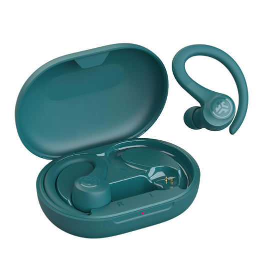 JLab Go Air Sport, wireless in-ear headphones, Bluetooth Sport headphones - Sport earbuds, 32+ hours, USB charging case, 3 EQ sound - True wireless headphones for gym, running, teal.