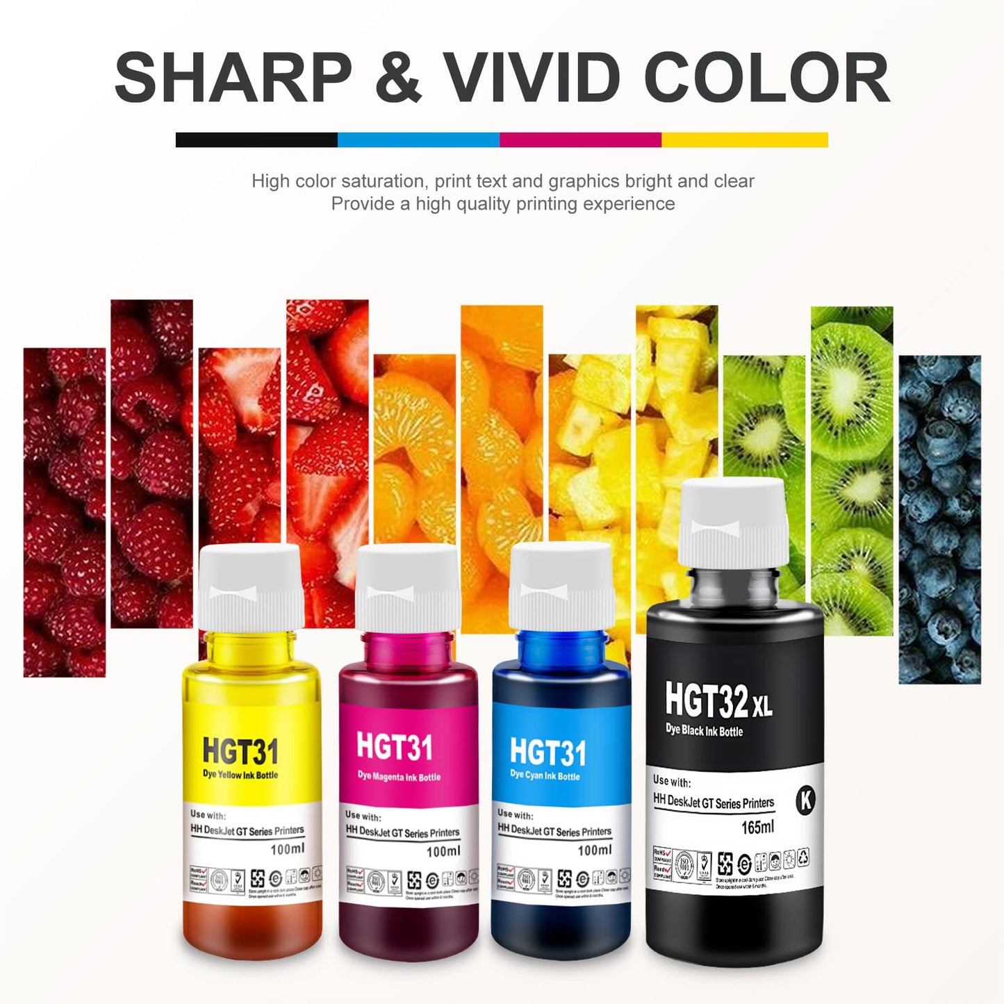 31 32XL printer ink for Smart Tank 5105 7305, Smart Tank Plus 555 ink for Smart Tank 5105 5106 5107 5108 7005 7006 7305 7306 7605 455 515 519 530 555 558 559 570 655 670 750 790 319 415 419 printer