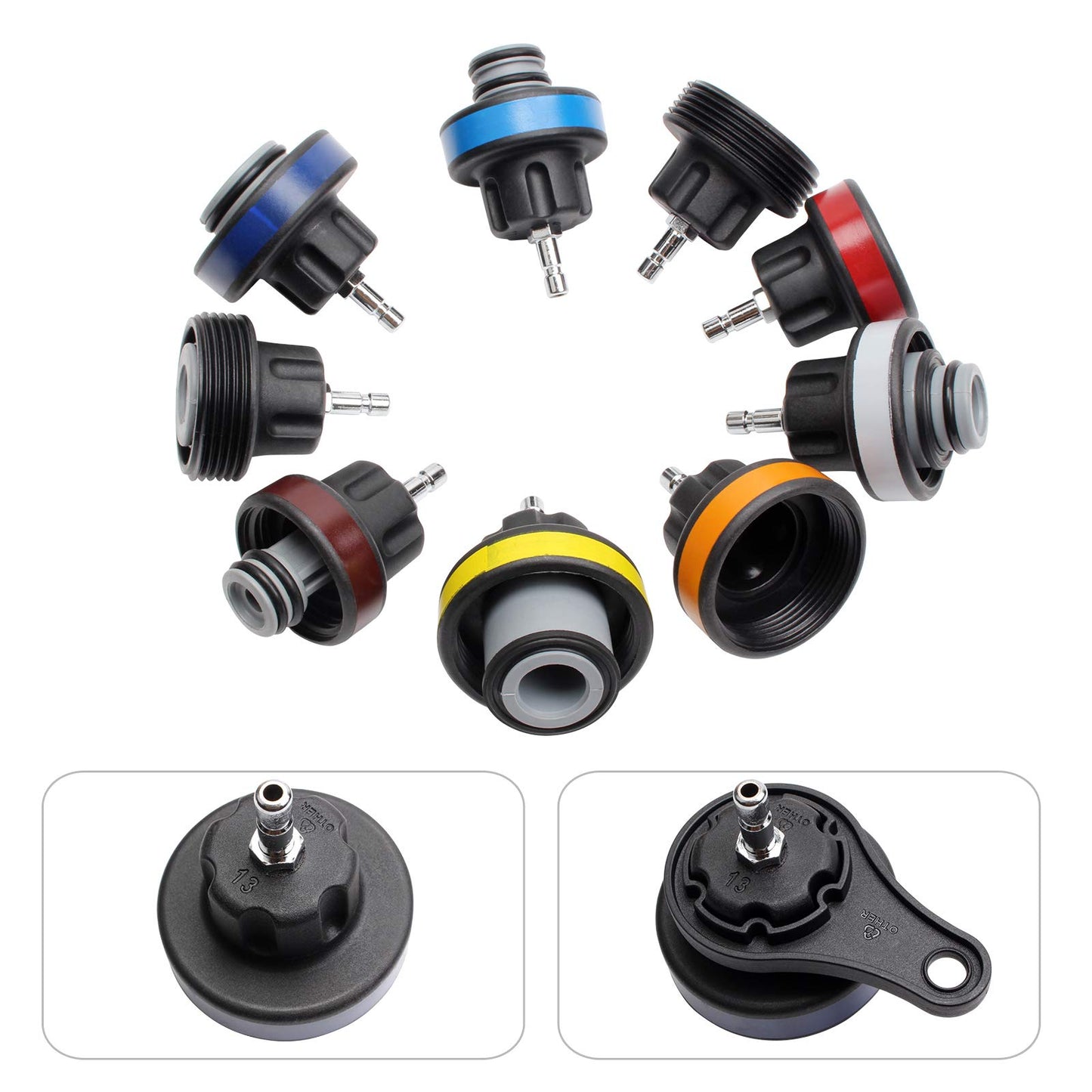 CCLIFE 28pc Cooling System Pressure Tester Coolant Filling Tool Radiator Bleed Kit Coolant Test Kit Water Tank Leak Detector