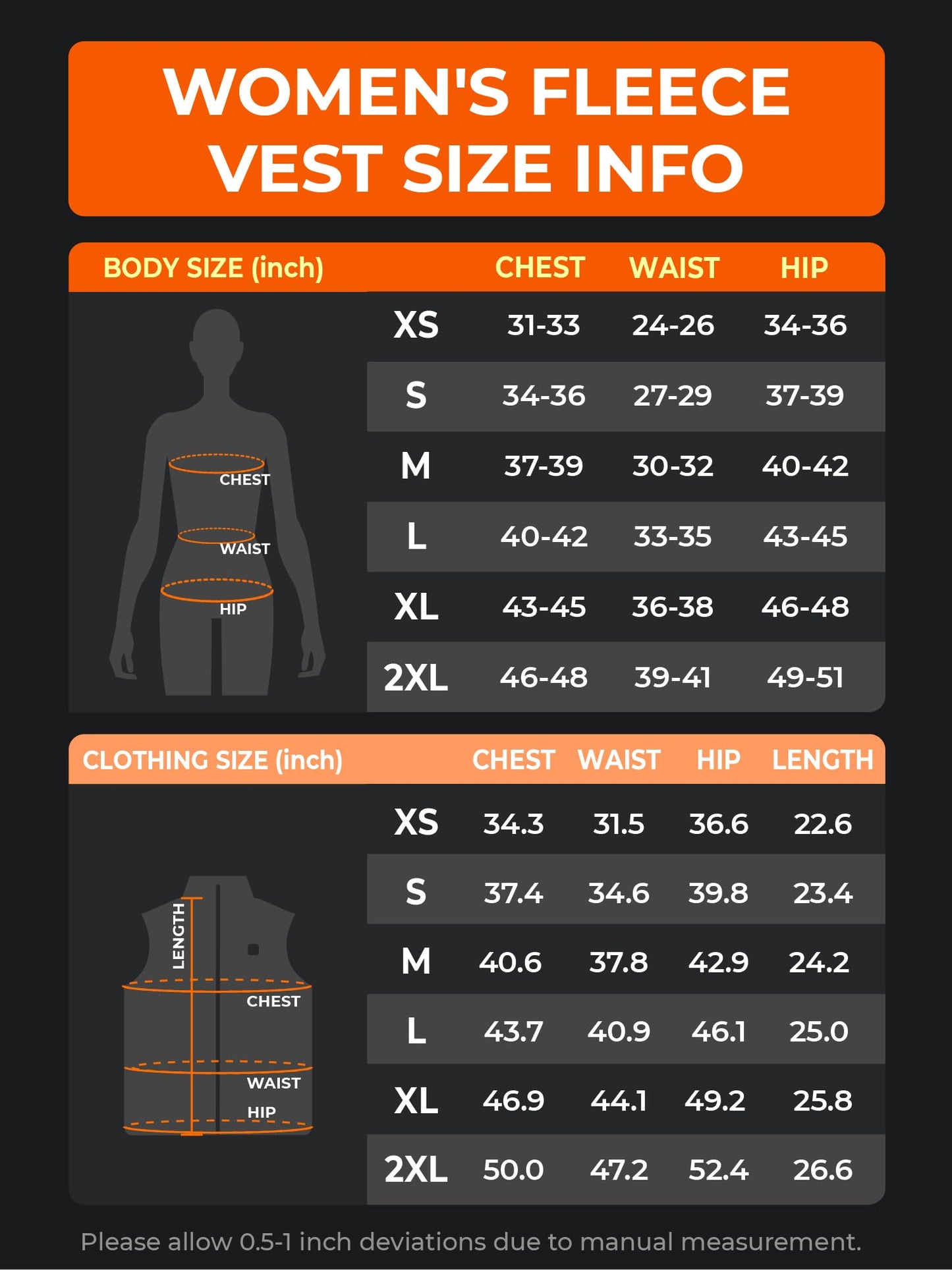 ORORO Heated Vest Fleece Women's Heated Fleece Vest with Powerbank Women's Heated Vest - Charger Not Included (Neutral Black, M)