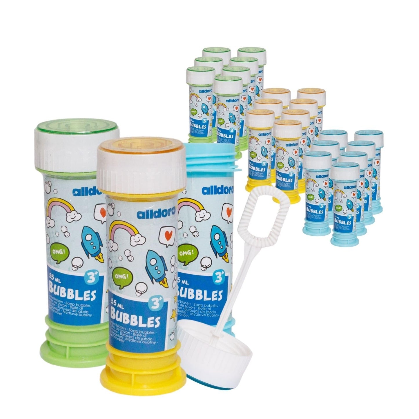 alldoro 63073 Bubble Set 24 pieces, with maze game & blowing sticks, party favor or treat for kids' birthday, party & wedding