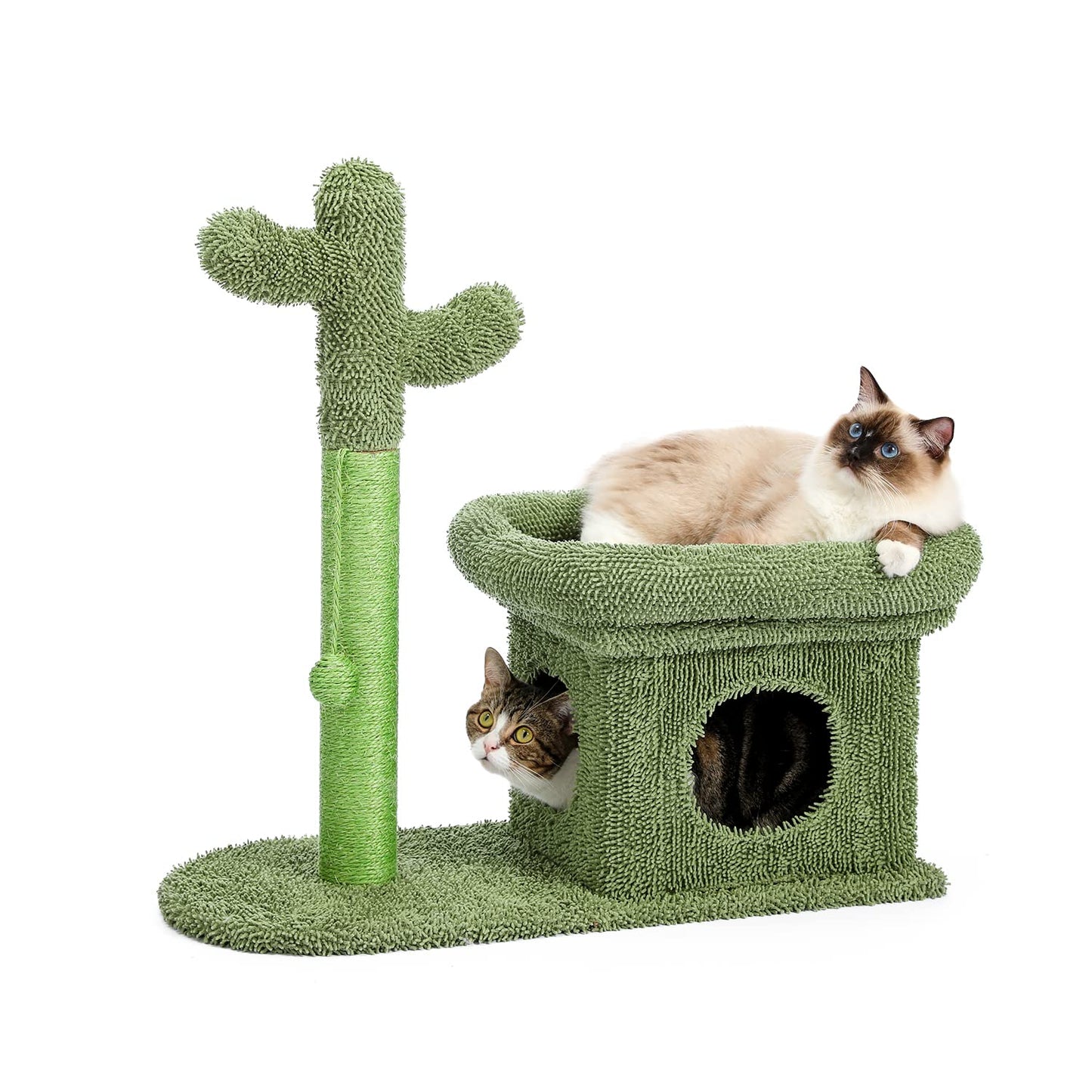 PAWZ Road Cactus Scratching Post, creative scratching post, stylish cat tree, with ball and cat house, height: 70 cm.