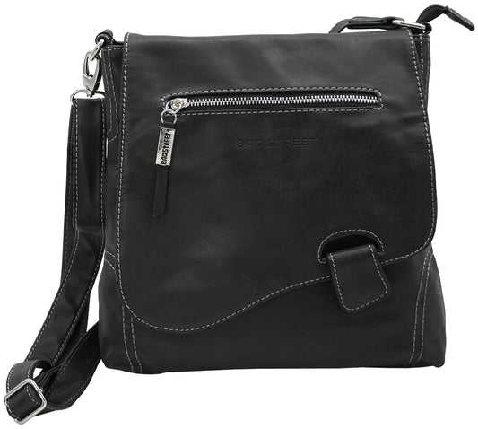 BAG STREET - Women's handbag with flap magnetic closure and zipper - 4 liters volume - Shoulder bag - Crossbody bag