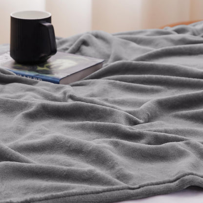 WAVVE cuddly blanket fluffy fleece blanket - sofa blanket 230x270 cm living room blanket couch blanket, gray blanket sofa light, large blanket huge sofa throw soft