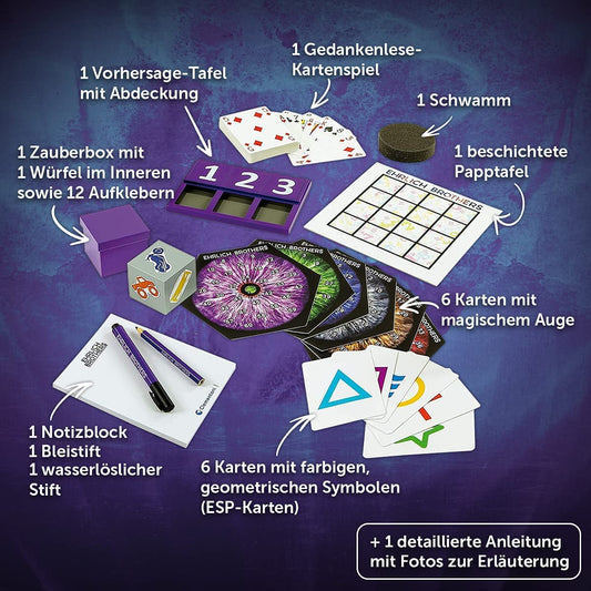 Clementoni Ehrlich Brothers Mental Magic - magic kit for kids aged 7 and up - includes magical instructions for amazing tricks and 3D tutorial videos 59182