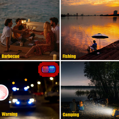 OHAYORI LED work light battery, 80W 6000mAh USB rechargeable solar spotlight, magnetic portable camping lamp, 4 light modes IP65 waterproof for workshop, construction, repair, emergency