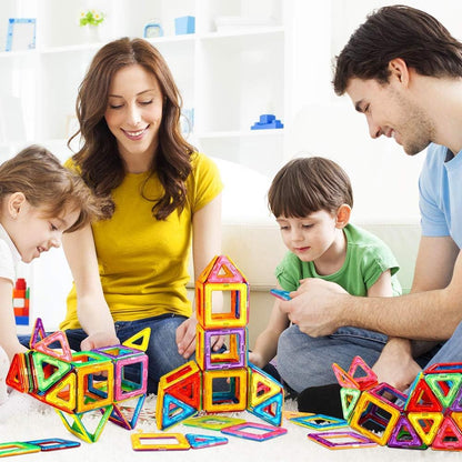 Crenova Magnetic Building Blocks 122 Pieces Magnetic Toy Magnet Blocks Toy for Kids Magnet Toy for Boys and Girls ages 3 4 5 6 7 8