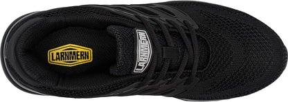 LARNMERN Work Shoes Men Women Safety Shoes S1 Steel Toe Shoes Slip Resistant SRC Lightweight Sporty Air Cushion Breathable Cushioning (42.5EU, Black L213057)