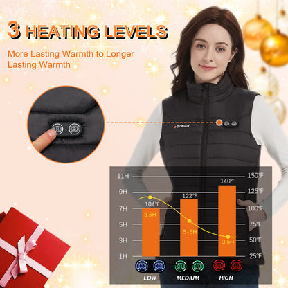 Gokozy Heated Vest for Women - heated vest with battery pack | Lightweight and warm coat | heated outdoor jacket