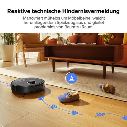 roborock Qrevo Pro Set robot vacuum with mopping function & lift-off mop, 7000Pa suction, FlexiArm Design™ edge cleaning, 60°C hot water mop wash, includes 2 extra mops, robot vacuum set (Black)