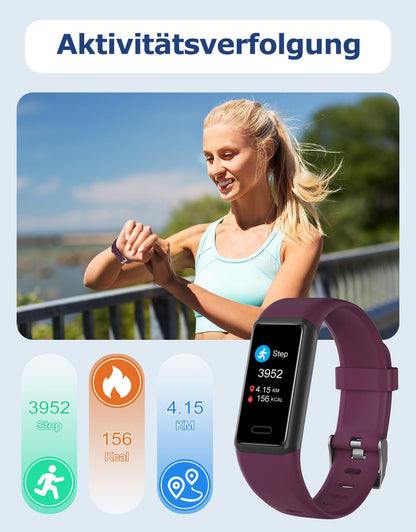 Cloudpoem Fitness Tracker, fitness watch for men and women with heart rate monitor, step counter, calorie counter, sleep monitor, SNS SMS call notification, sports watch IP68 waterproof for iOS Android phone.