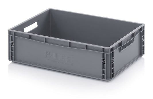 Auer Packaging Euro container Euro box 60 x 40 x 17 cm - plastic box 60x40x17 600x400x170 stackable storage box stackable low plastic box for RV shelf storage DIY craft industry