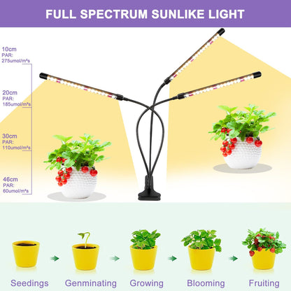 Niello 2 Pack 6 Heads Plant Lamp LED, Full Spectrum Plant Light, Plant Light with Timer, 3 Color Modes and 10 Dimmable Levels, Growth Lamp for Indoor Plants, Houseplants