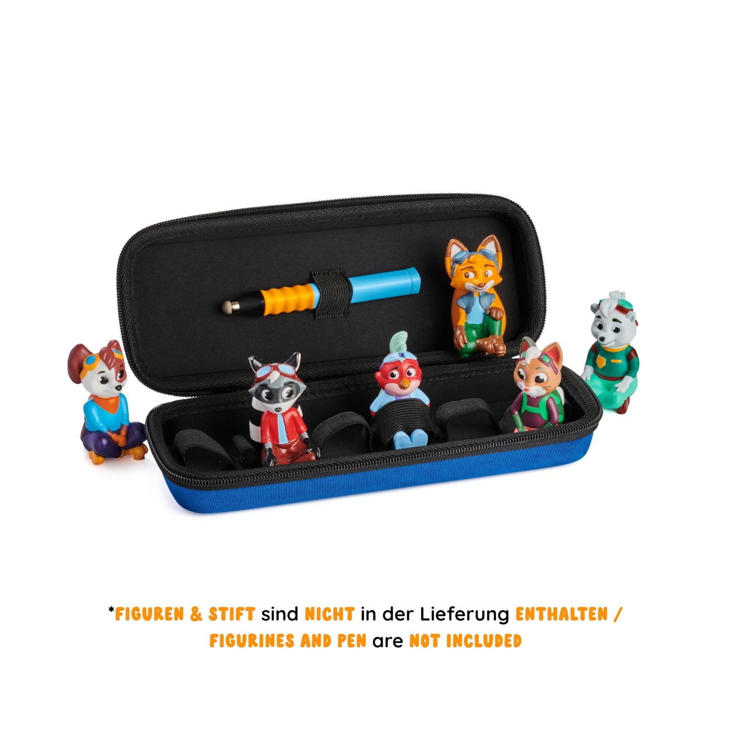 Edurino Collecting Pouch I Store figures and pen I Educational games for ages 4 and up I Holds up to 6 figures and 1 pen (Dark Blue)