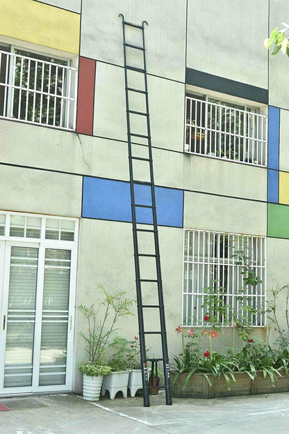 3.8m / 12.5FT telescopic folding extendable extension ladder Multipurpose ladder EN131 certified Max. Load 150kg / 330lb with detachable roof hook