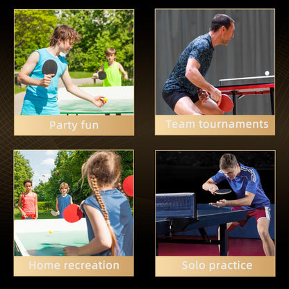 Table tennis set, 2 professional table tennis rackets, 3 table tennis balls, and carrying case. Perfect for beginners, families, and professionals.