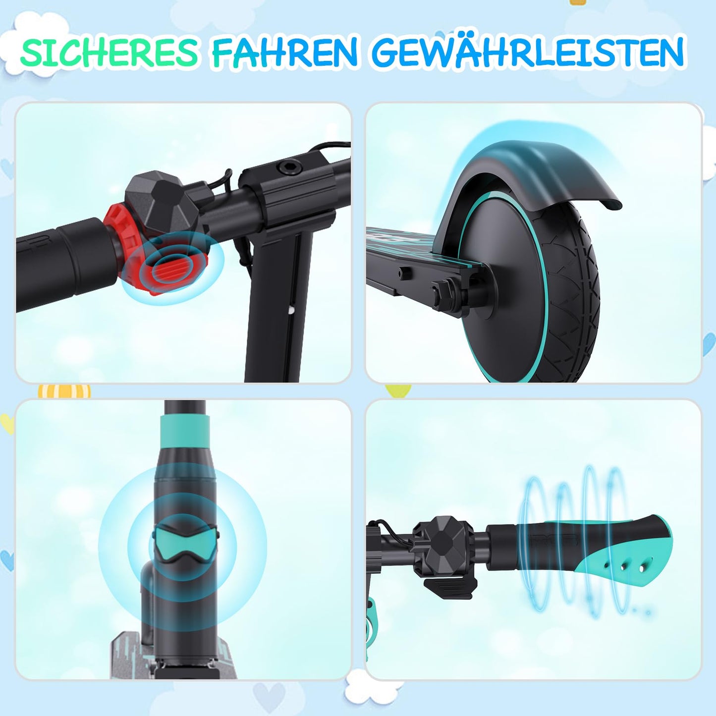 RCB TECH Electric Scooter for Kids (8-12-16 years) - Foldable e-Scooter - Max Range 16 KM - Max. 20 KM/H - Perfect gift for kids and teenagers.