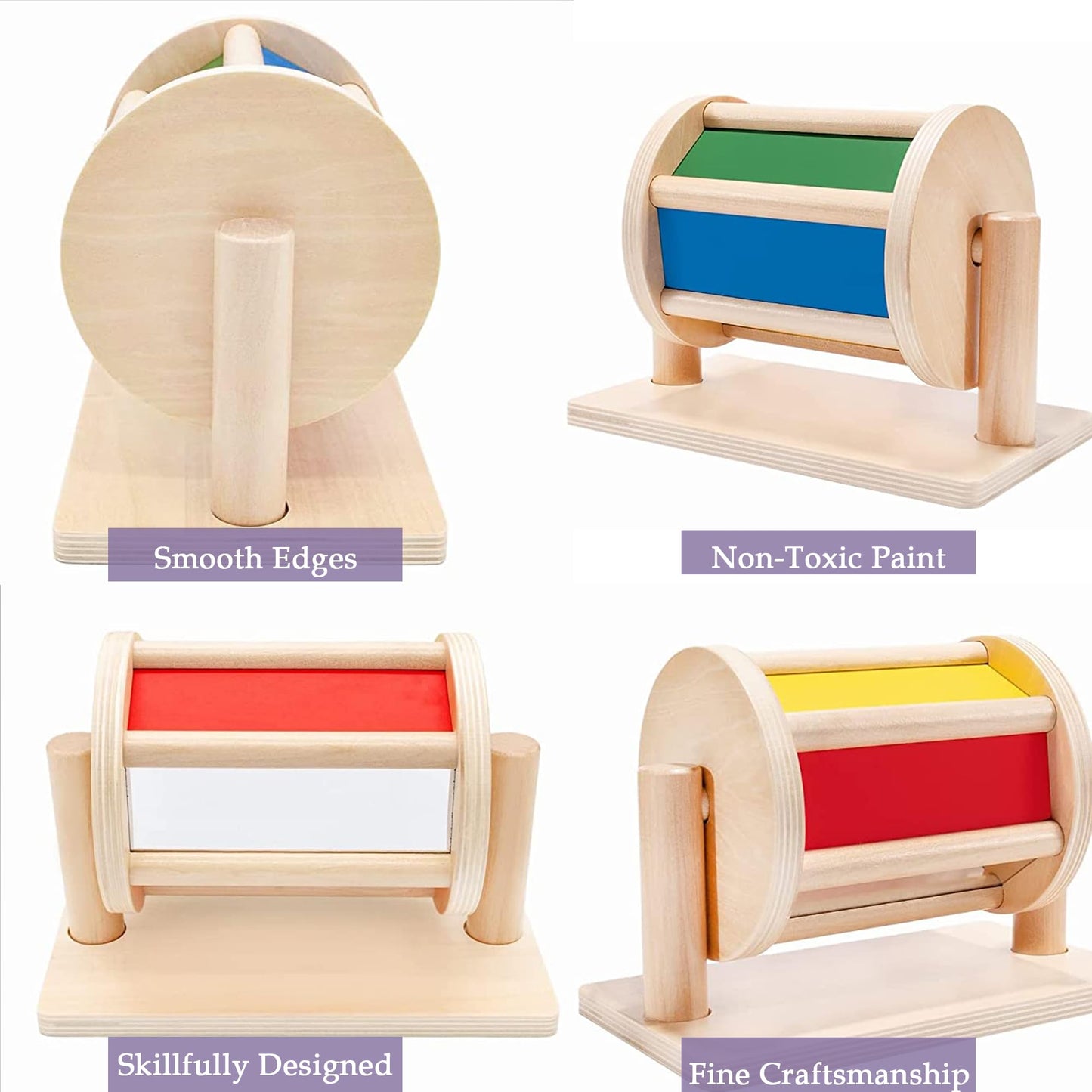 YAANI Montessori Spinning Drum is a Montessori toy for infants aged 6-12 months and 1 year old toddlers. It's the best baby gift idea.