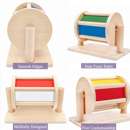 YAANI Montessori Spinning Drum is a Montessori toy for infants aged 6-12 months and 1 year old toddlers. It's the best baby gift idea.