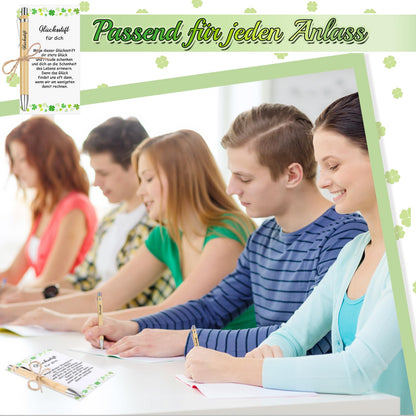 Tenare 45 Sets of Lucky Pen Team Thank You Gifts with Card Wooden Ballpoint Pen with Quote Birthday Party Favors Good Luck Charm Exam Pass Farewell for Teacher Staff Colleagues (45)